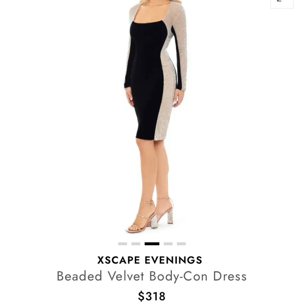 Xscape Caviar Beaded Velvet Body-Con Dress